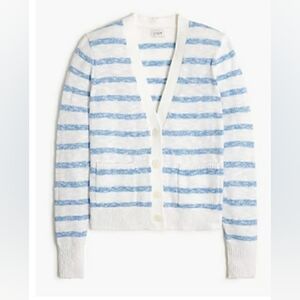 NWT J.Crew Womens Beach Stripe Cardigan. Womens XL